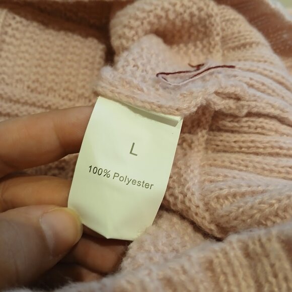 5/$25 Baby Pink Turtle Neck Knit Sweater Dress Tunic with Front Pockets - Picture 5 of 5